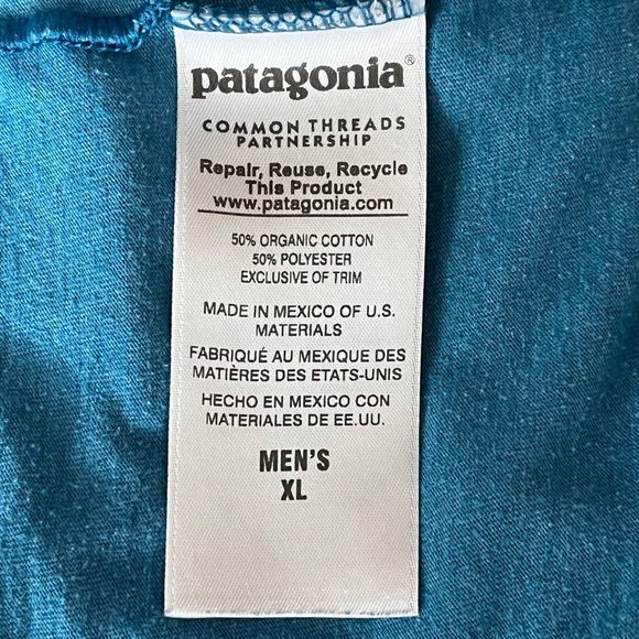 Patagonia Blue Short Sleeve Tee with Black Logo - Picture 6 of 7